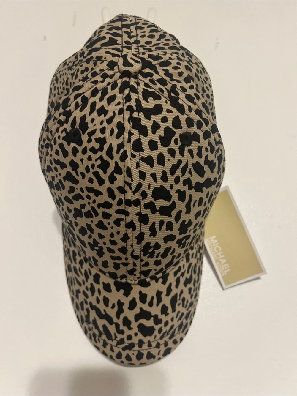 Michael Kors Leopard-Print Baseball Cap in Beige and Black